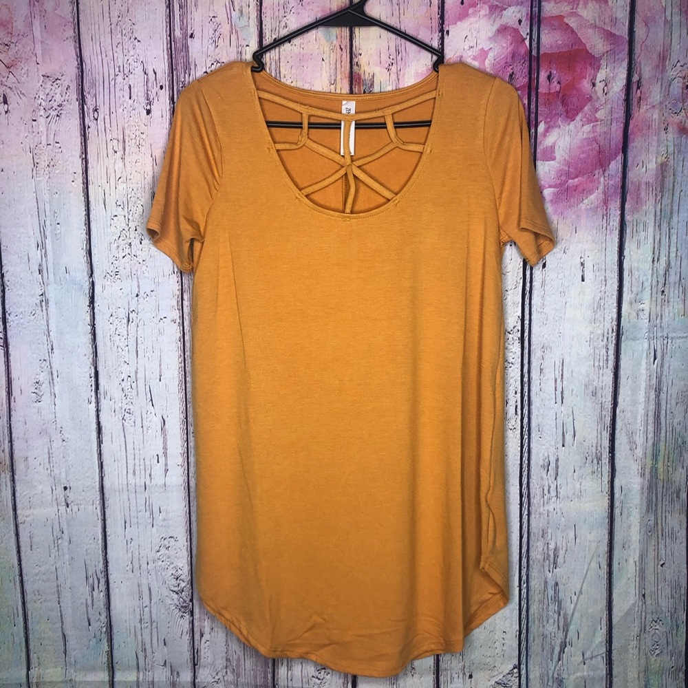 Zenana| Web-neck t-shirt, Ash Mustard